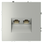 Розетка компьютерная встраиваемая VOLTUM S70 двойная RJ45+RJ45 кат.6, (сталь), 1шт