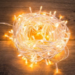 Гирлянда Твинкл Лайт 15 м, прозрачный ПВХ, 120 LED, цвет ТЕПЛЫЙ БЕЛЫЙ, 1шт