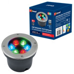 Ulu-b11a-6w/rgb ip67 grey светильник светодиодный уличный. архитектурный встраиваемый. rgb свет. корпус серый. tm uniel., 1шт