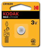 Батарейки Kodak CR1620-1BL MAX Lithium, 1шт