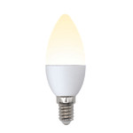 Led-c37-6w/ww/e14/fr/mb plm11wh лампа светодиодная. форма «свеча», матовая. серия multibright. теплый белый свет (3000K). 100-50-10. Картон. ТМ Uniel., 1шт