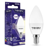 Лампа светодиодная 10Вт С37 3000К Е14 176-264В TOKOV ELECTRIC TKE-C37-E14-10-3K, 1шт