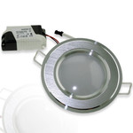 Светодиодный светильник Spot-Silver-3W (220V, 3W, круглый) (теплый белый 3000K), 1шт