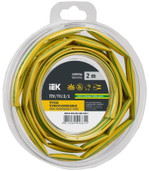 Трубка термоусадочная ТТУ нг-LS 2⁄1 желт./зел. (уп.2м) IEK UDR12-002-001-002-K52-T, 1УП.2 м