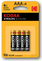 Батарейки Kodak LR03-4BL XTRALIFE Alkaline [K3A-4], 4шт