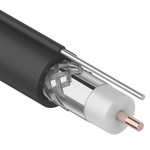 Кабель коаксиальныймагистральный RG-11U, 75Ом, CCS/Al/Al 83% + ТРОС 1, 305м, OUTDOOR, черный REXANT, 1шт