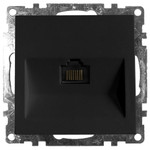 Розетка компьютерная 1-местная RJ-45 (механизм), серия Катрин, GLS00-7107-05, черный, 1шт