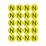 Наклейка знак электробезопасности «N» d - 20 мм REXANT (20шт на листе), 100шт