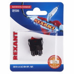 Выключатель клавишный 250V 6А (4с) ON-OFF красный с подсветкой Mini (RWB-207, SC-768) REXANT (в упак. 1шт.), 1шт