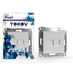 Розетка компьютерная 2-м СП Pixel RJ45 кат.5E механизм бел. TOKOV ELECTRIC TKE-PX-RC2-C01, 1шт