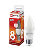 Лампа светодиодная LED-СВЕЧА-VC 8Вт свеча 6500К холод. бел. E27 760лм 230В IN HOME 4690612024820, 1шт