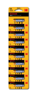 Батарейки Kodak LR03-10BL MAX SUPER Alkaline [K3A-10], 10шт