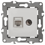 12-3110-01 ЭРА Розетка комбинированная RJ45+TV, IP20, Эра12, белый, 1шт