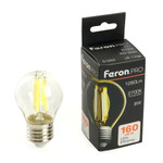 Лампа светодиодная, 1280LM 8W 175-265V E27 2700K G45 прозрачная, LB-1708, 1шт