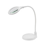 Лупа настольная 3D с подсветкой 30 SMD LED, подставка+прищепка, ø95мм, белая REXANT, 1шт