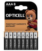 Элемент питания алкалиновый AAA/LR03 (блист. 8шт) Basic Opticell 5051009, 1УП.8 шт