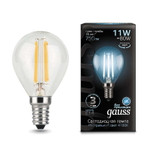 Лампа светодиодная Black Filament Шар E14 11Вт 4100К Gauss 105801211, 1шт