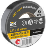 Изолента 0.15х19мм (рул.25м) черн. IEK EX-IZ10-C15-19-25-K02, 1шт