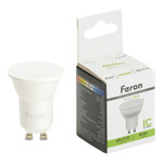 Лампа светодиодная, (5W) 230V GU10 4000K MR11, LB-272, 1шт