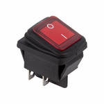 Выключатель клавишный 250V 15А (4с) ON-OFF красный с подсветкой ВЛАГОЗАЩИТА (RWB-507) REXANT, 10шт