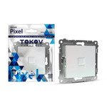 Розетка телефонная 1-м СП Pixel RJ11 механизм перламутр. TOKOV ELECTRIC TKE-PX-RT1-C04, 1шт