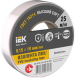 Изолента 0.15х19мм (рул.25м) бел. IEK EX-IZ10-C15-19-25-K01, 1шт