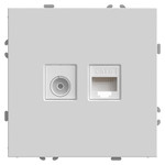 Розетка TV + компьютерная RJ-45 (механизм), серия Эмили, RST00-5106-01, белый фарфор, soft touch, 1шт