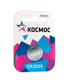 Элемент питания литиевый CR2025 1хBL (блист.1шт) КОСМОС KOC20251BL, 1шт