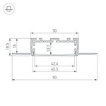 Профиль KLUS-POWER-W50H16-F-HIDE-2000, 2м