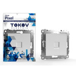 Розетка телефонная 1-м СП Pixel RJ11 механизм бел. TOKOV ELECTRIC TKE-PX-RT1-C01, 1шт
