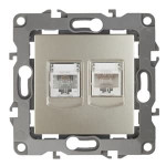 12-3109-04 ЭРА Розетка комбинированная RJ45+RJ11, IP20, Эра12, шампань, 1шт