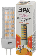 Лампочка светодиодная ЭРА STD LED JC-5W-12V-CER-827-G4 G4 5Вт керамика капсула теплый белый свет, 1шт