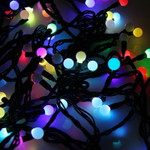 Гирлянда Мультишарики Ø17,5 мм, 10 м, 100 LED RGB, черный ПВХ, IP65, быстрая смена цвета, 230В соединяется NEON-NIGHT (нужен шнур питания 303-500), 1шт