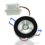 Светодиодный светильник Spot-SK-1W (220V, 1W, черное обрамление, круглый) (теплый белый 3000K), 1шт