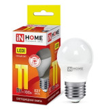 Лампа светодиодная LED-ШАР-VC 11Вт шар 3000К тепл. бел. E27 1050лм 230В IN HOME 4690612020600, 1шт