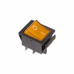 Выключатель клавишный 250V 16А (4с) ON-OFF желтый с подсветкой (RWB-502, SC-767, IRS-201-1) REXANT, 10шт