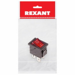 Выключатель клавишный 250V 6А (4с) ON-OFF красный с подсветкой Mini (RWB-207, SC-768) REXANT Индивидуальная упаковка 1 шт, 1шт