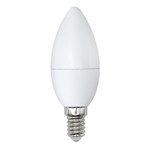 Led-c37-9w/dw/e14/fr/nr лампа светодиодная. форма “свеча”, матовая. серия norma. дневной белый свет (6500K). Картон. ТМ Volpe, 1шт