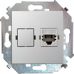 Розетка компьютерная СП Simon 15 RJ45 кат.5E Systimax механизм бел. Simon 1591598-030, 1шт