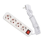 Удлинитель 4х2м с заземл. 16А IP20 Lila с выкл. LEZARD 720-0402-402, 1шт
