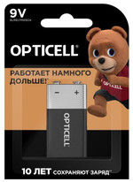 Элемент питания алкалиновый “крона” 6LR61 9В (блист. 1шт) Basic Opticell 5051003, 1УП.1 шт.