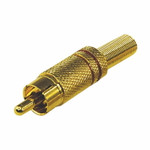 Разъем штекер RCA металл пайка черный/красный, Gold PROconnect, 100шт
