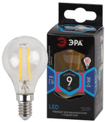 Светодиодная лампа F-LED P45-9w-840-E14 ЭРА (филамент, шар, 9Вт, нейтр, E14), 1шт