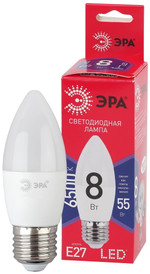Лампочка светодиодная ЭРА RED LINE LED B35-8W-865-E27 R Е27 / E27 8 Вт свеча холодный дневной свет, 1шт