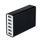 Сетевое зарядное устройство REXANT 6хUSB, 1000mA, черное, 1шт