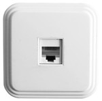 Розетка компьютерная 1-местная RJ-45, PST00-21-20 (РК8-01), белый, 1шт