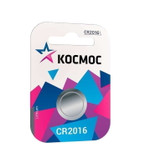 Элемент питания литиевый CR2016 1хBL (блист.1шт) КОСМОС KOC20161BL, 1шт