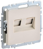 Розетка компьютерная двойная СП RJ45 кат.5E BRITE РК10-2-БрКр беж. IEK BR-K20-1-K10, 1шт