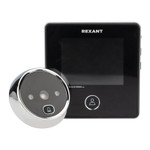 Видеоглазок дверной REXANT (DV-113) с цветным LCD-дисплеем 2.8” с функцией звонка и записи фото, встроенный аккумулятор, 1шт