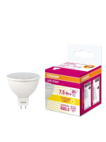 Лампа светодиодная LED STAR MR16 7.5W/830 (замена 75Вт) 7.5Вт пласт. 3000К тепл. бел. GU5.3 700лм 110 град. 220-240В OSRAM 4058075229068, 1шт
